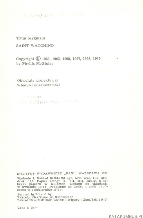 Podpatrując świętych. PHYLLIS MCGINLEY