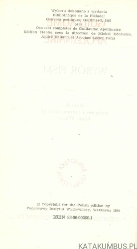 Wybór pism. GUILLAUME APOLLINAIRE