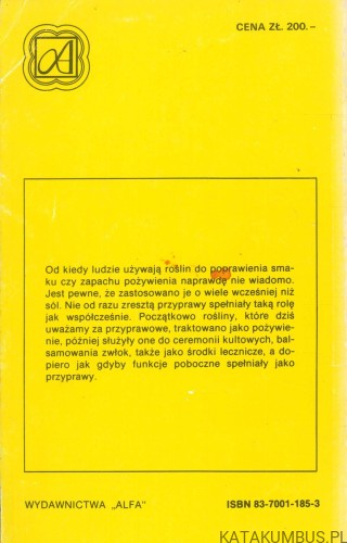 Ziołowe przyprawy kuchenne. ZENON WĘGLARZ, KRYSTYNA SUCHORSKA