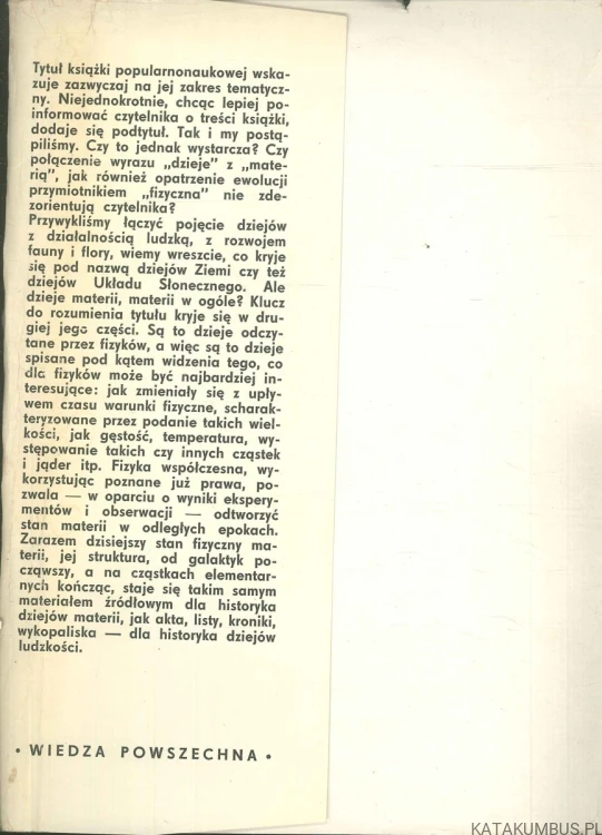 Dzieje materii przez fizyków odczytane. B. KUCHOWICZ, J.T. SZYMCZAK