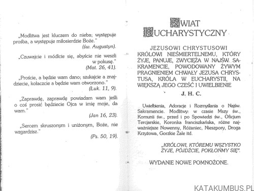 Kwiat eucharystyczny. NIEZNANY