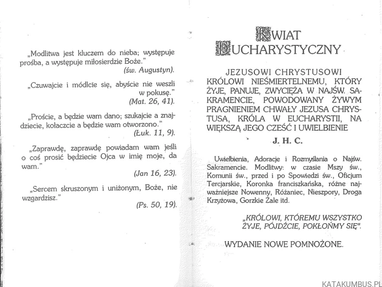 Kwiat eucharystyczny. NIEZNANY