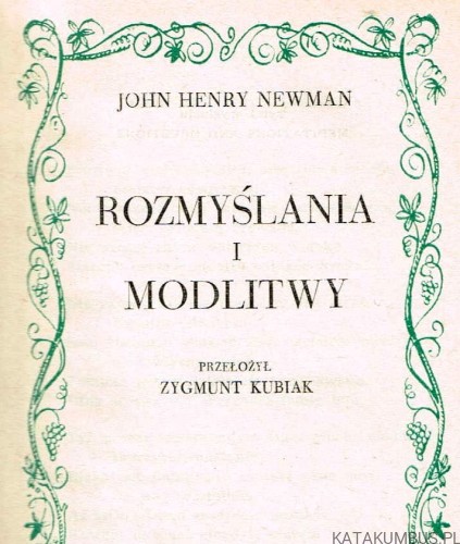 Rozmyślania i modlitwy. JOHN HENRY NEWMAN
