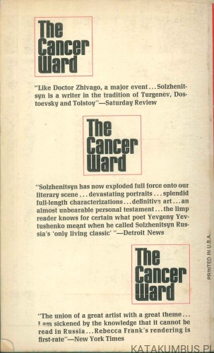 The Cancer Ward. ALEKSANDR I. SOLZHENITSYN