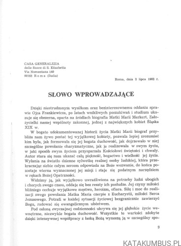 Matka Maria Merkert. O. EDWARD FRANKIEWICZ OFM