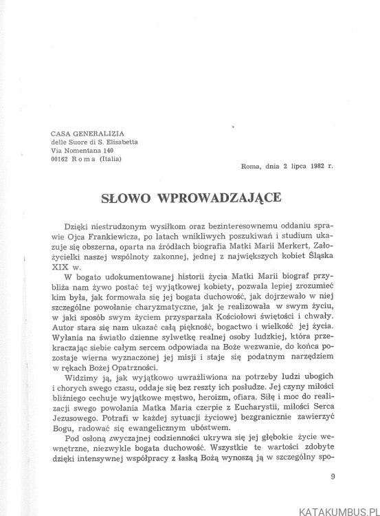 Matka Maria Merkert. O. EDWARD FRANKIEWICZ OFM
