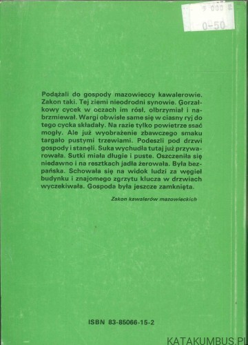 Grisza, ja tiebie skażu. MAREK NOWAKOWSKI