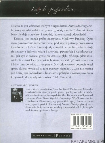 Listy do przyjaciela. ANTONI GOŁUBIEW