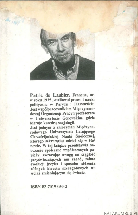 Myśl społeczna Kościoła katolickiego od Leona XIII do Jana Pawła II. PATRIC DE LAUBIER