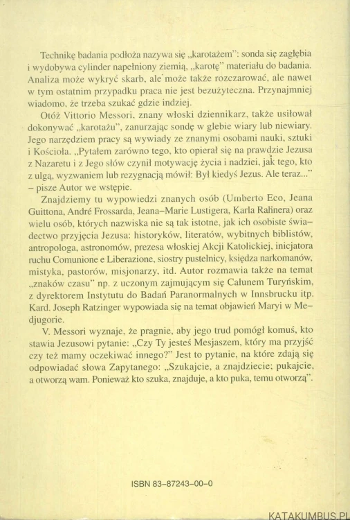 Pytania o chrześcijaństwo. VITTORIO MESSORI