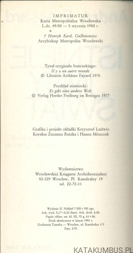 Istnieje inny świat. ANDRÉ FROSSARD