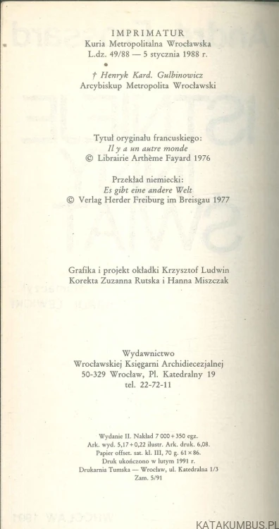 Istnieje inny świat. ANDRÉ FROSSARD