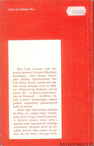 Listy z pustyni. CARLO CARRETTO