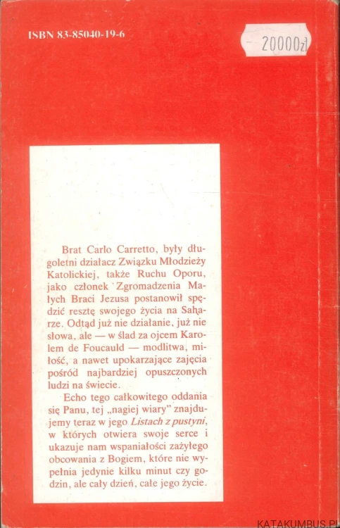 Listy z pustyni. CARLO CARRETTO