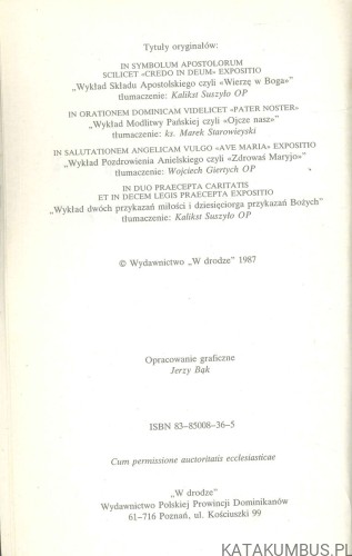 Wykład pacierza. ŚW. TOMASZ Z AKWINU