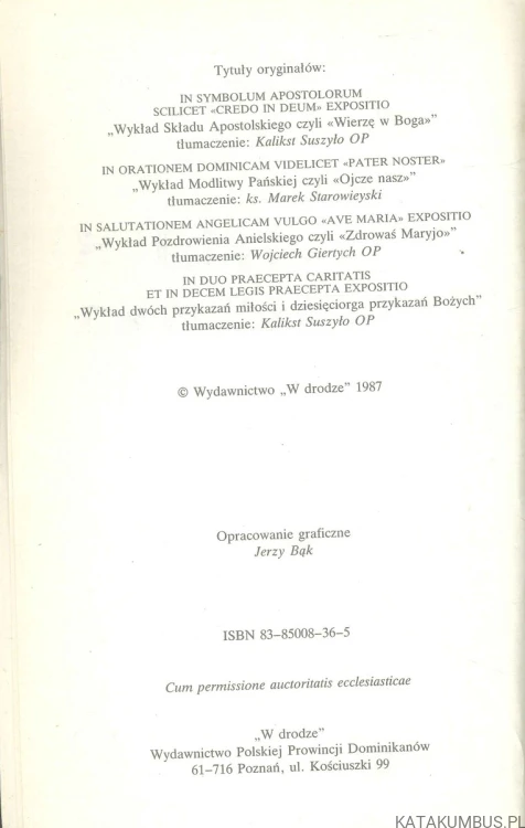 Wykład pacierza. ŚW. TOMASZ Z AKWINU