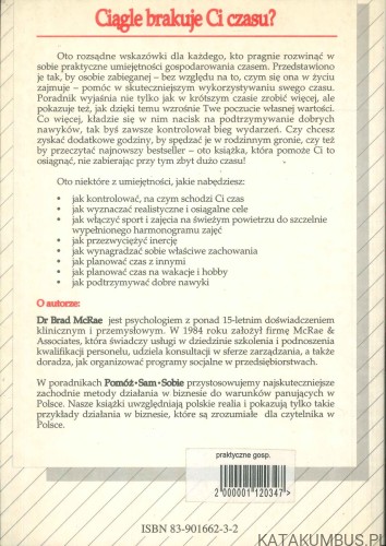 Praktyczne gospodarowanie czasem. DR. BRADLEY C. MCRAE