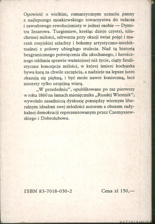 W przededniu. IWAN TURGIENIEW