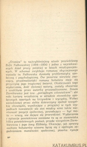 Granica. ZOFIA NAŁKOWSKA