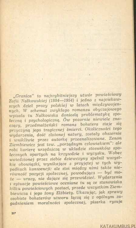 Granica. ZOFIA NAŁKOWSKA