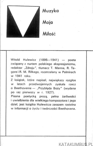 Przybłęda Boży. Beethoven – czyn i człowiek. WITOLD HULEWICZ