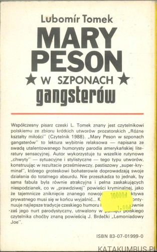 Mary Peson w szponach gangsterów. LUBOMÍR TOMEK