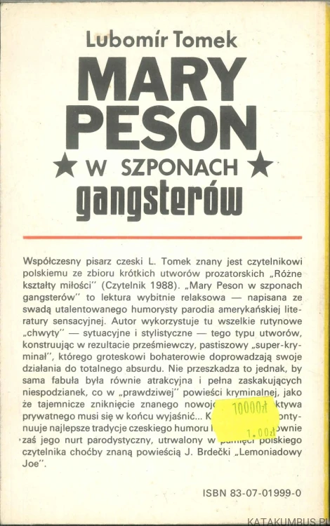 Mary Peson w szponach gangsterów. LUBOMÍR TOMEK