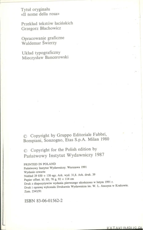 Imię róży. UMBERTO ECO