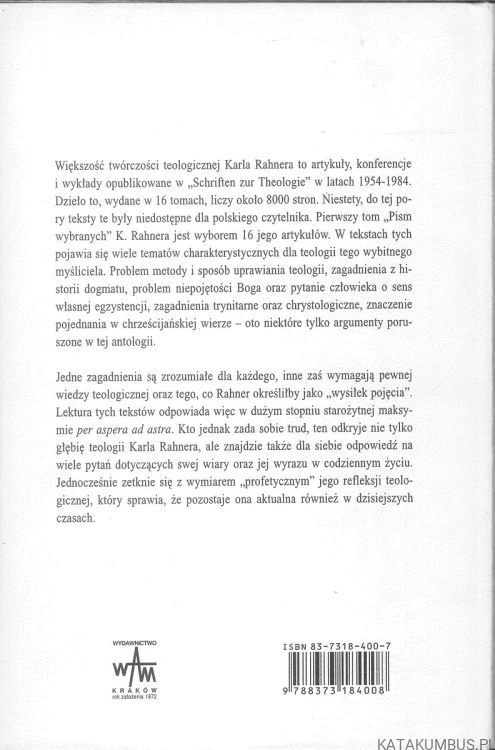 Pisma wybrane tom 1. KARL RAHNER