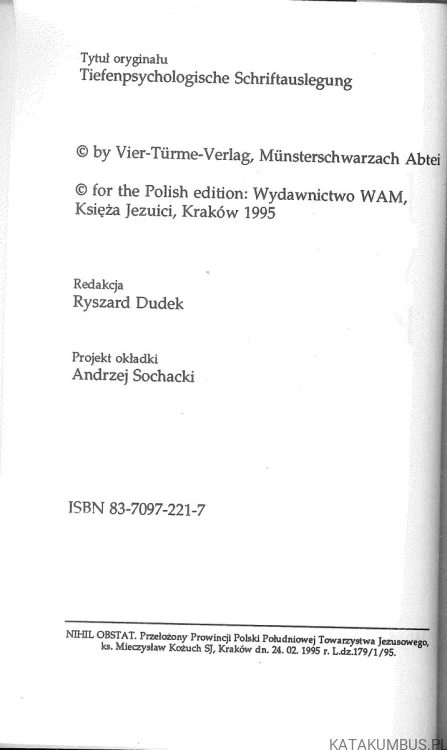 Pismo Święte w interpretacji psychologii głębi. ANZELM GRÜN OSB