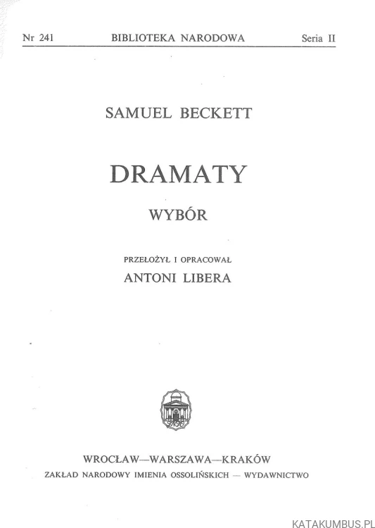 Dramaty. Wybór. SAMUEL BECKETT