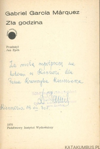 Zła godzina. GABRIEL GARCIA MÁRQUEZ
