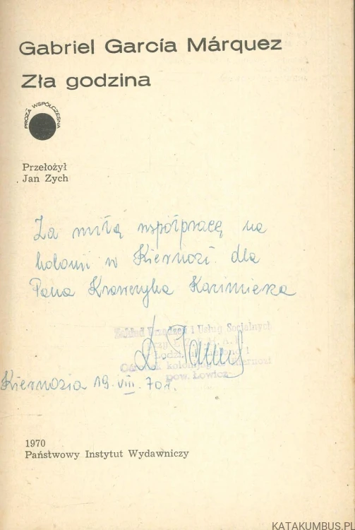 Zła godzina. GABRIEL GARCIA MÁRQUEZ