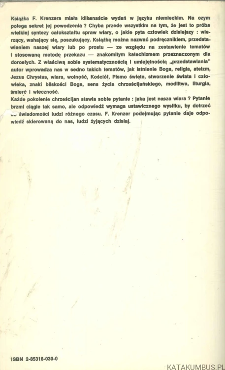 Taka jest nasza wiara. F. KRENZER