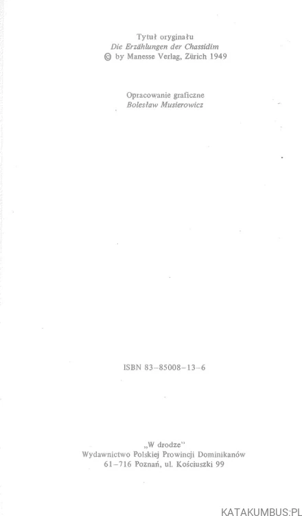 Opowieści chasydów. MARTIN BUBER