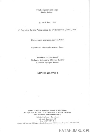 Simón Bolívar. JAN KLÍMA