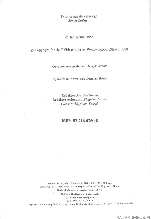 Simón Bolívar. JAN KLÍMA