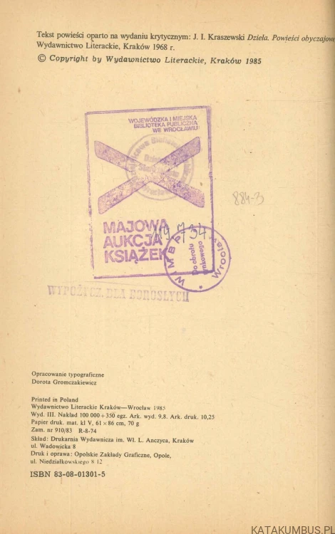Półdiablę weneckie. JÓZEF IGNACY KRASZEWSKI