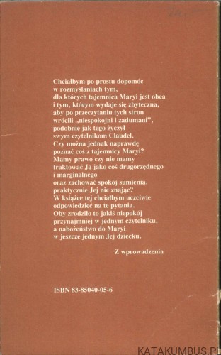 Maryja wczoraj i dziś. KARDYNAŁ GABRIEL-MARIE GARONNE