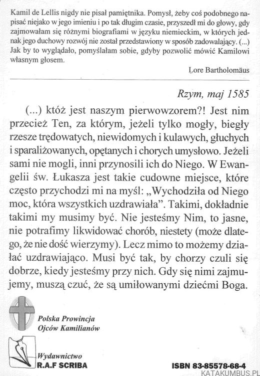 Kamil de Lellis. Sługa chorych. LORE BARTHOLOMÄUS