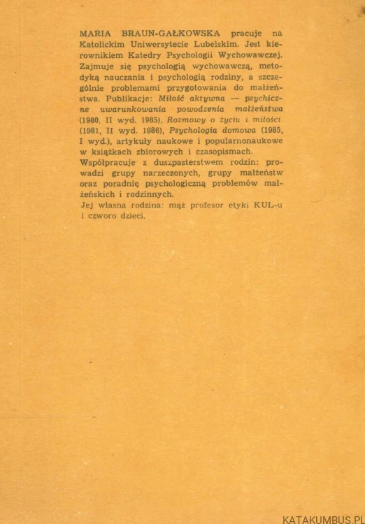 Psychologia domowa. MARIA BRAUN-GAŁKOWSKA