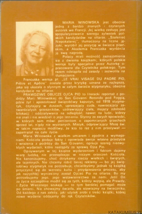 Prawdziwe oblicze ojca Pio. MARIA WINOWSKA