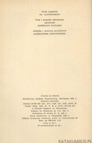 Lampart. GIUSEPPE TOMASI DI LAMPEDUSA