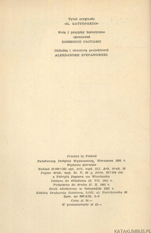Lampart. GIUSEPPE TOMASI DI LAMPEDUSA
