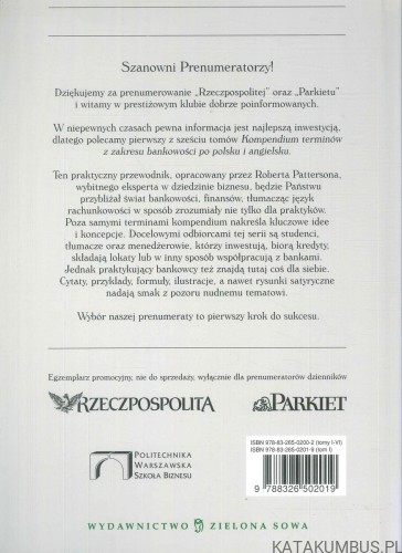 Kompendium terminów z zakresu bankowości po polsku i angielsku. ROBERT PATTERSON