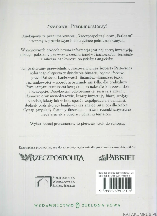 Kompendium terminów z zakresu bankowości po polsku i angielsku. ROBERT PATTERSON