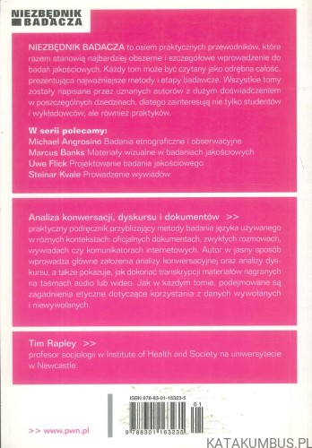 Analiza konwersacji, dyskursu i dokumentów. TIM RAPLEY