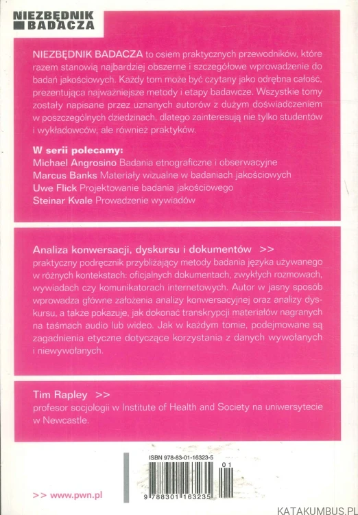 Analiza konwersacji, dyskursu i dokumentów. TIM RAPLEY