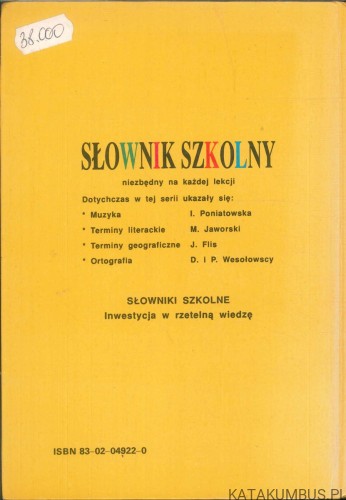 Słownik szkolny. Terminy i pojęcia historyczne. PRACA ZBIOROWA