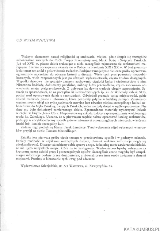 Sanktuaria polskie. KS. WINCENTY ZALESKI SDB